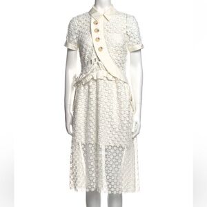 White Self-Portrait Lace Midi Dress